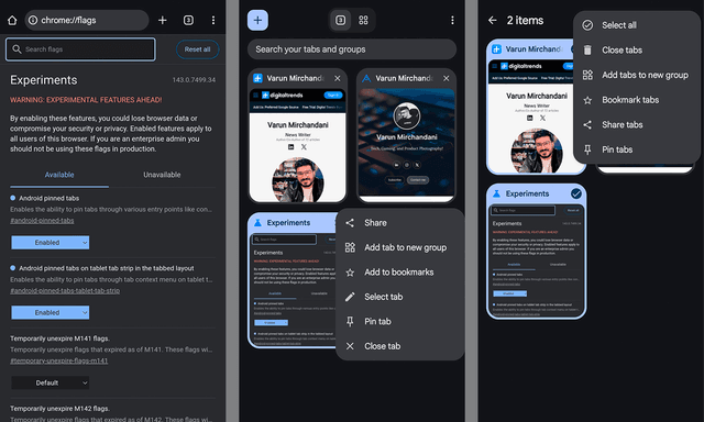 Google Chrome varaqlarni mahkamlash funksiyasi Androidda chiqadi