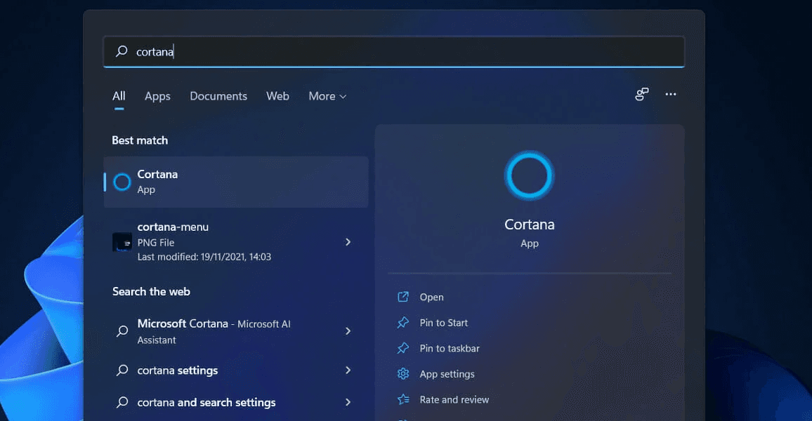 Muhim yangilanish: Microsoft Windows 11 da Cortana-ni o'chirib qo'ydi